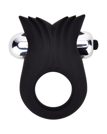 a black and silver ring with an animal's head on it